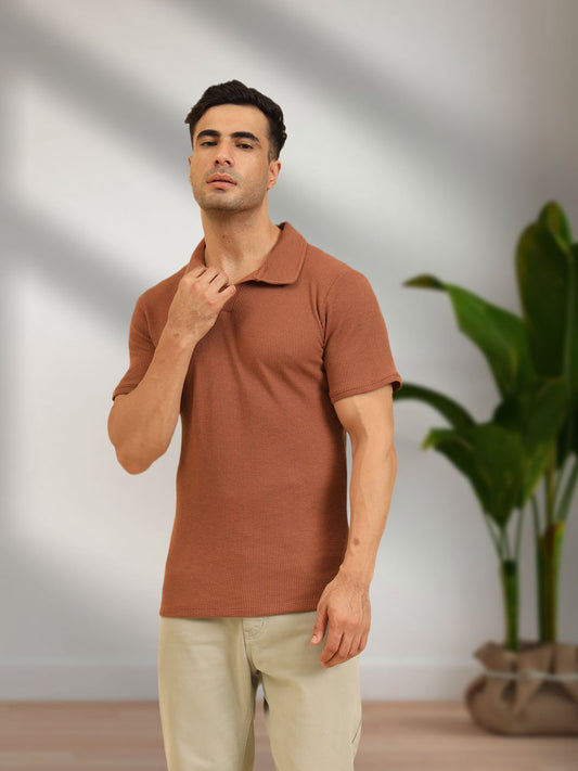 Refined Fit Polo T-Shirt Brown