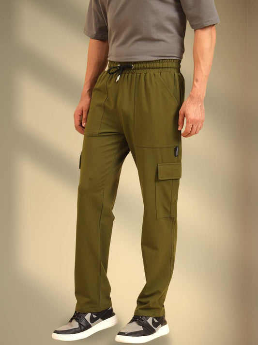 Bold Move Regular Fit Joggers Olive Green