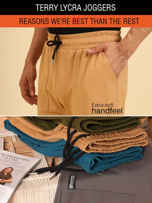 Bold Move Regular Fit Joggers Beige