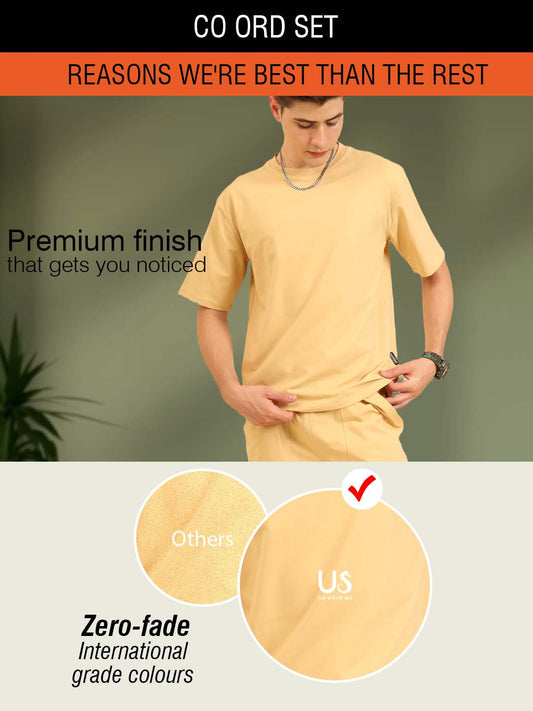 Perfect Pair Relaxed Fit Deo Soft Co Ord Set Beige