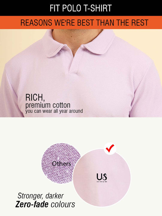 Refined Fit Polo Zipper T-Shirt Lavender