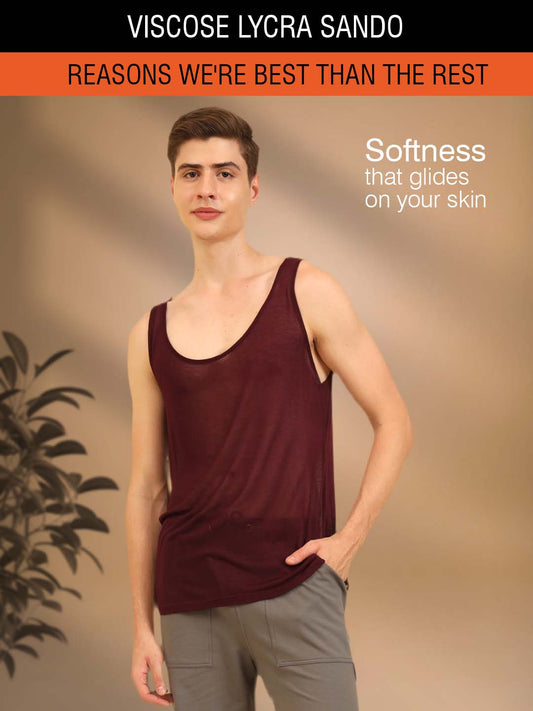 Flexy Feel Comfy Light Sleeveless Sando Maroon