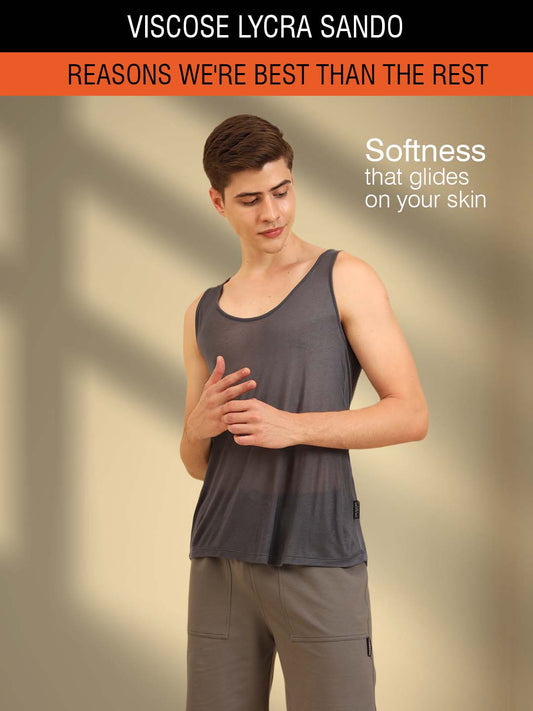 Flexy Feel Comfy Light Sleeveless Sando Grey