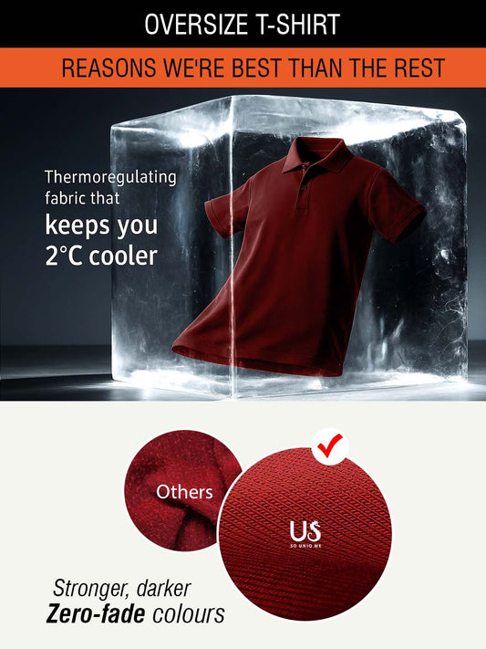 Pure Comfort Button Polo T-Shirt Maroon