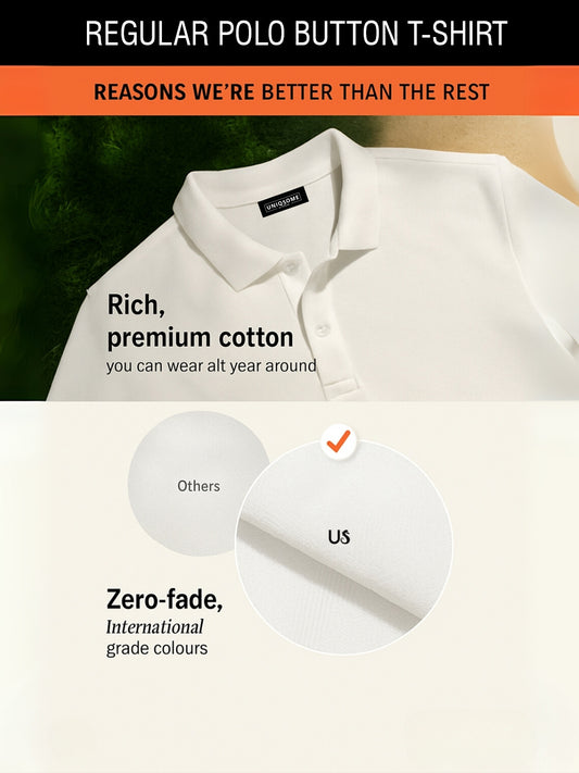 Pure Comfort Button Polo T-Shirt Grey