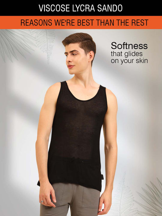 Flexy Feel Comfy Light Sleeveless Sando Black