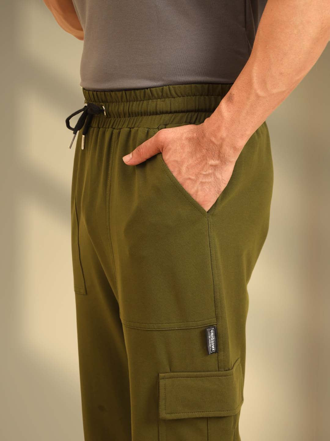 Bold Move Regular Fit Joggers Olive Green