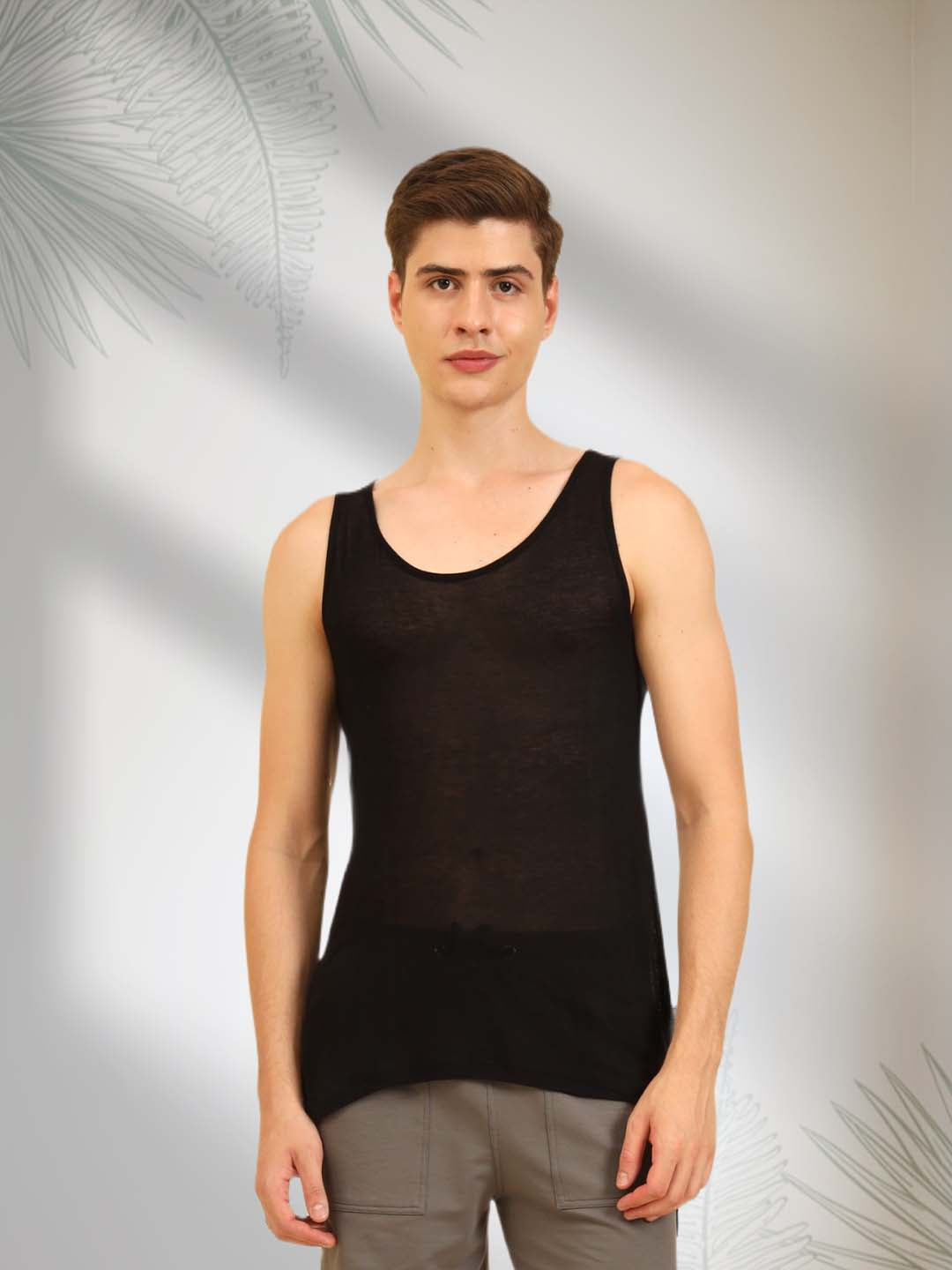 Flexy Feel Comfy Light Sleeveless Sando Black