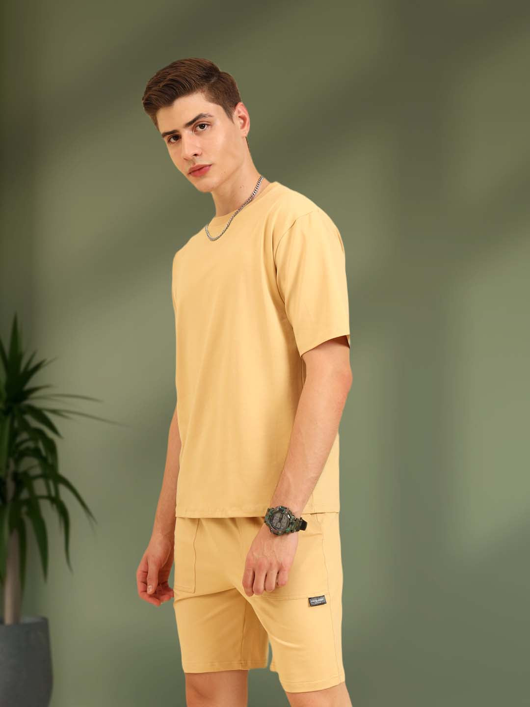 Perfect Pair Relaxed Fit Deo Soft Co Ord Set Beige