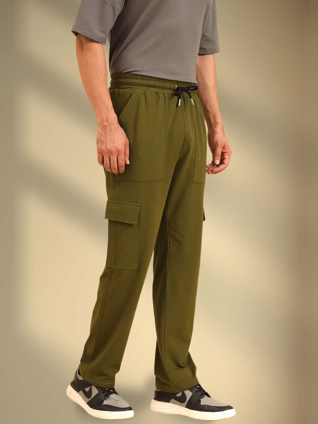 Bold Move Regular Fit Joggers Olive Green