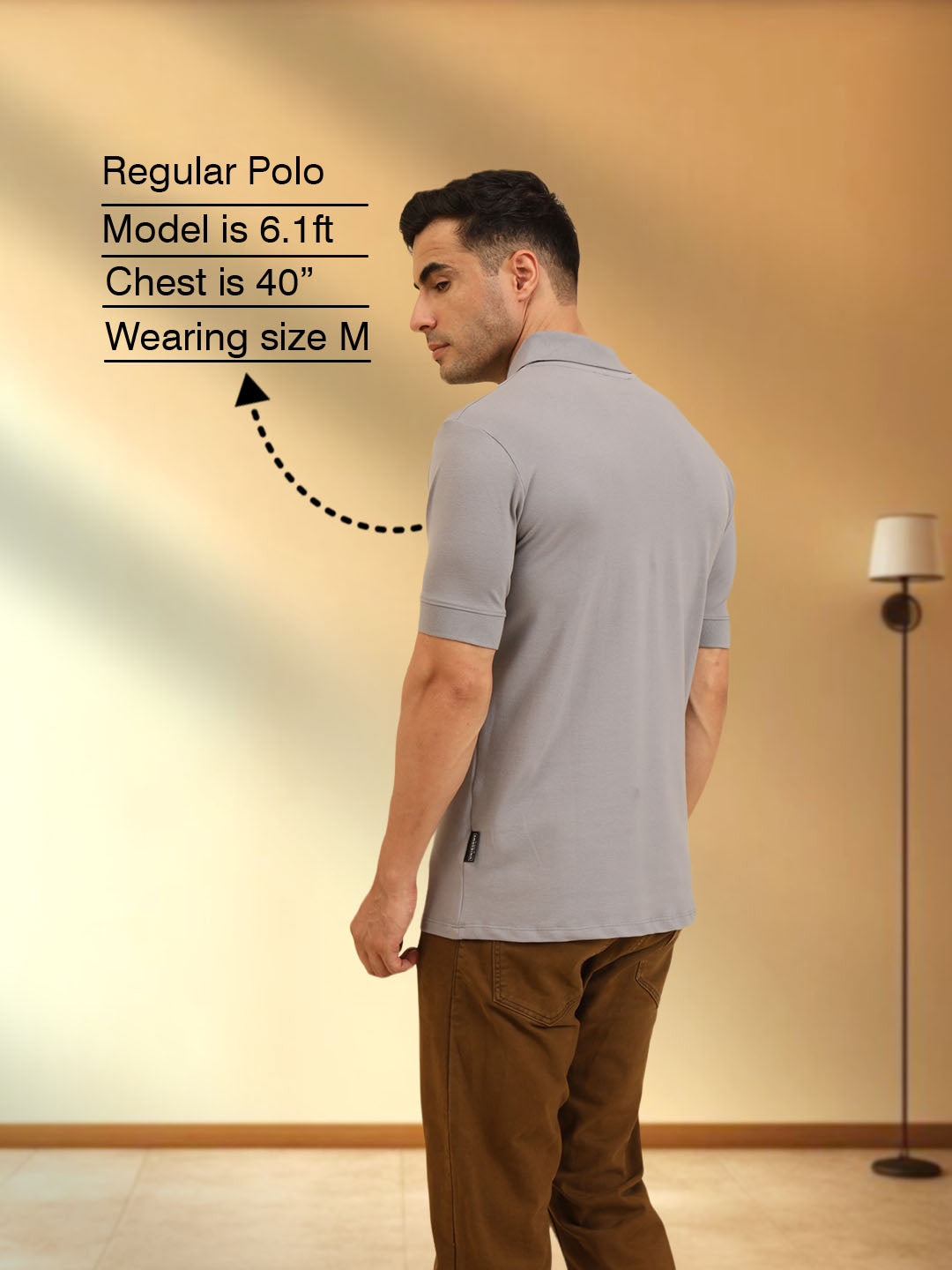 Pure Comfort Zipper Polo T-Shirt Grey