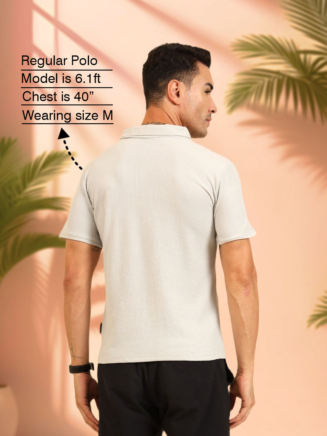 Refined Fit Polo Zipper T-Shirt Grey