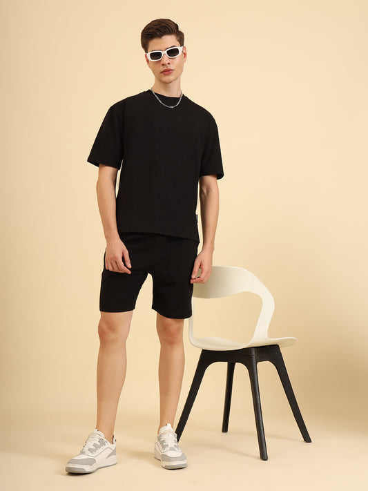 Perfect Pair Relaxed Fit Deo Soft Co Ord Set Black
