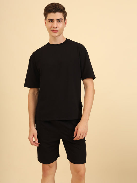 Perfect Pair Relaxed Fit Deo Soft Co Ord Set Black