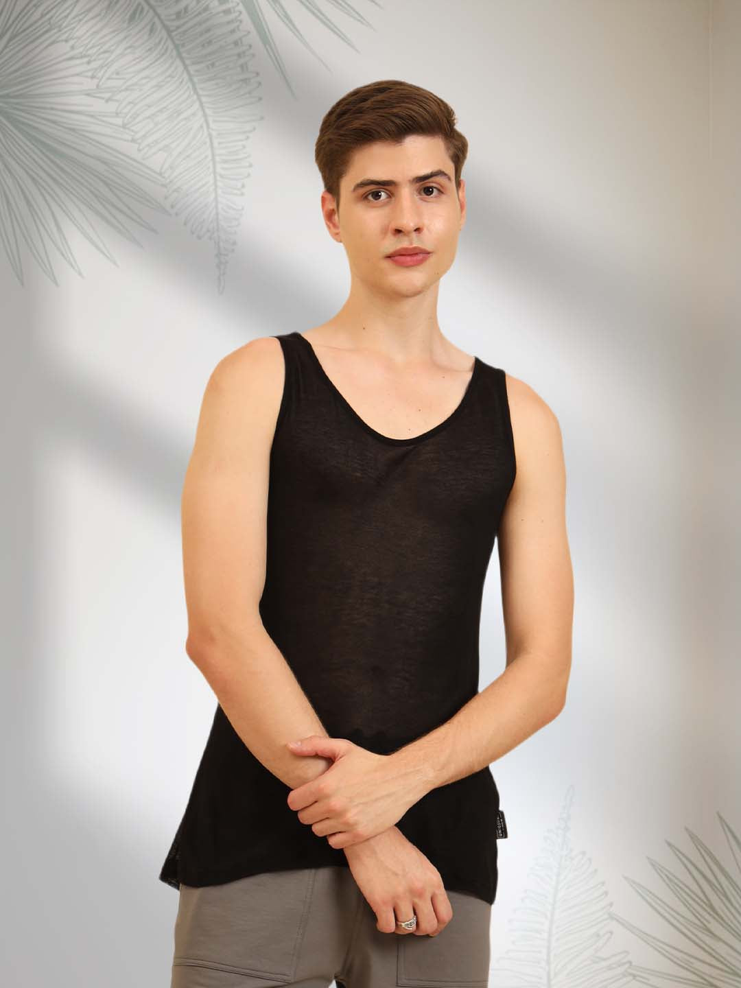 Flexy Feel Comfy Light Sleeveless Sando Black