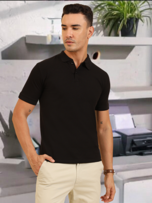 PURE COMFORT BUTTON POLO T-SHIRTS