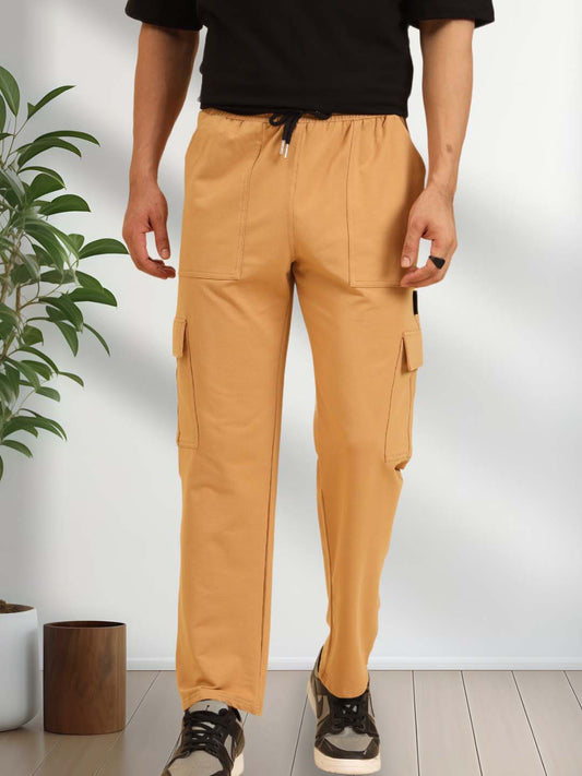 Bold Move Regular Fit Joggers Beige