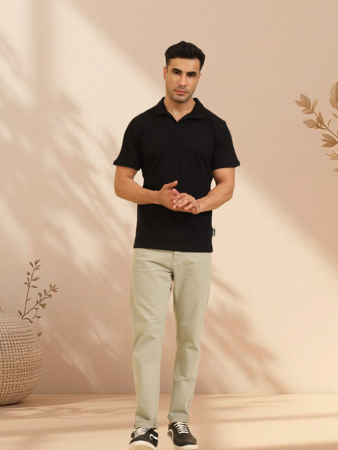 Refined Fit Polo T-Shirt Black