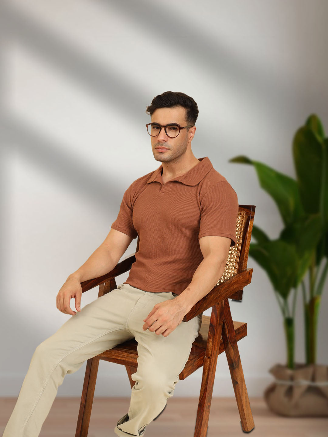 Refined Fit Polo T-Shirt Brown