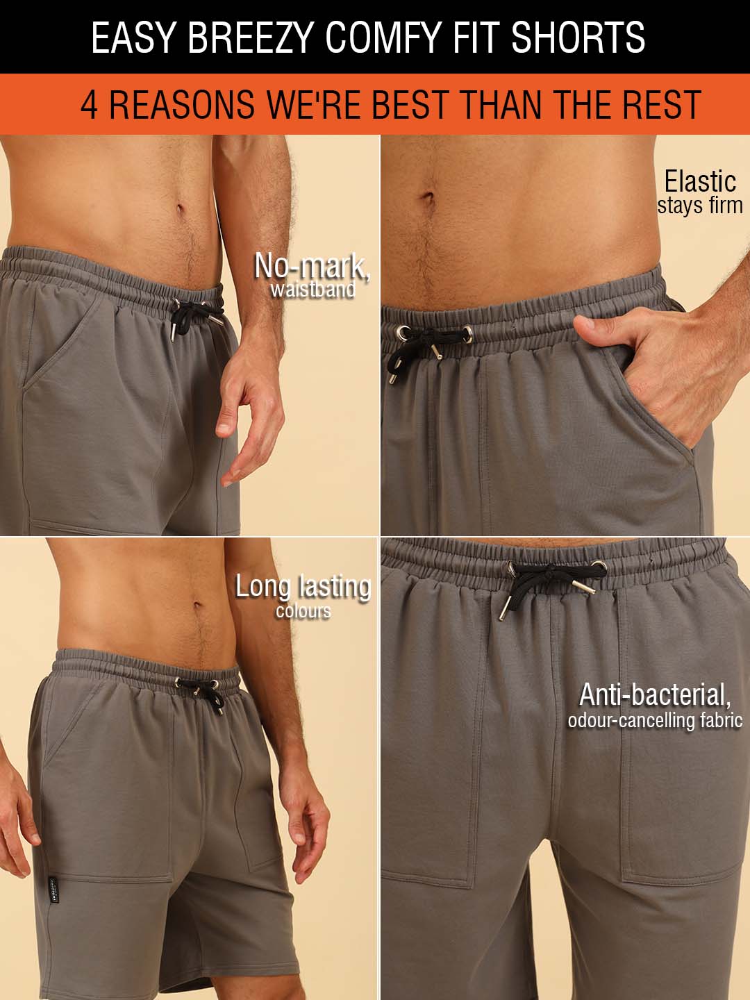 Easy Breezy comfy Fit Shorts Grey