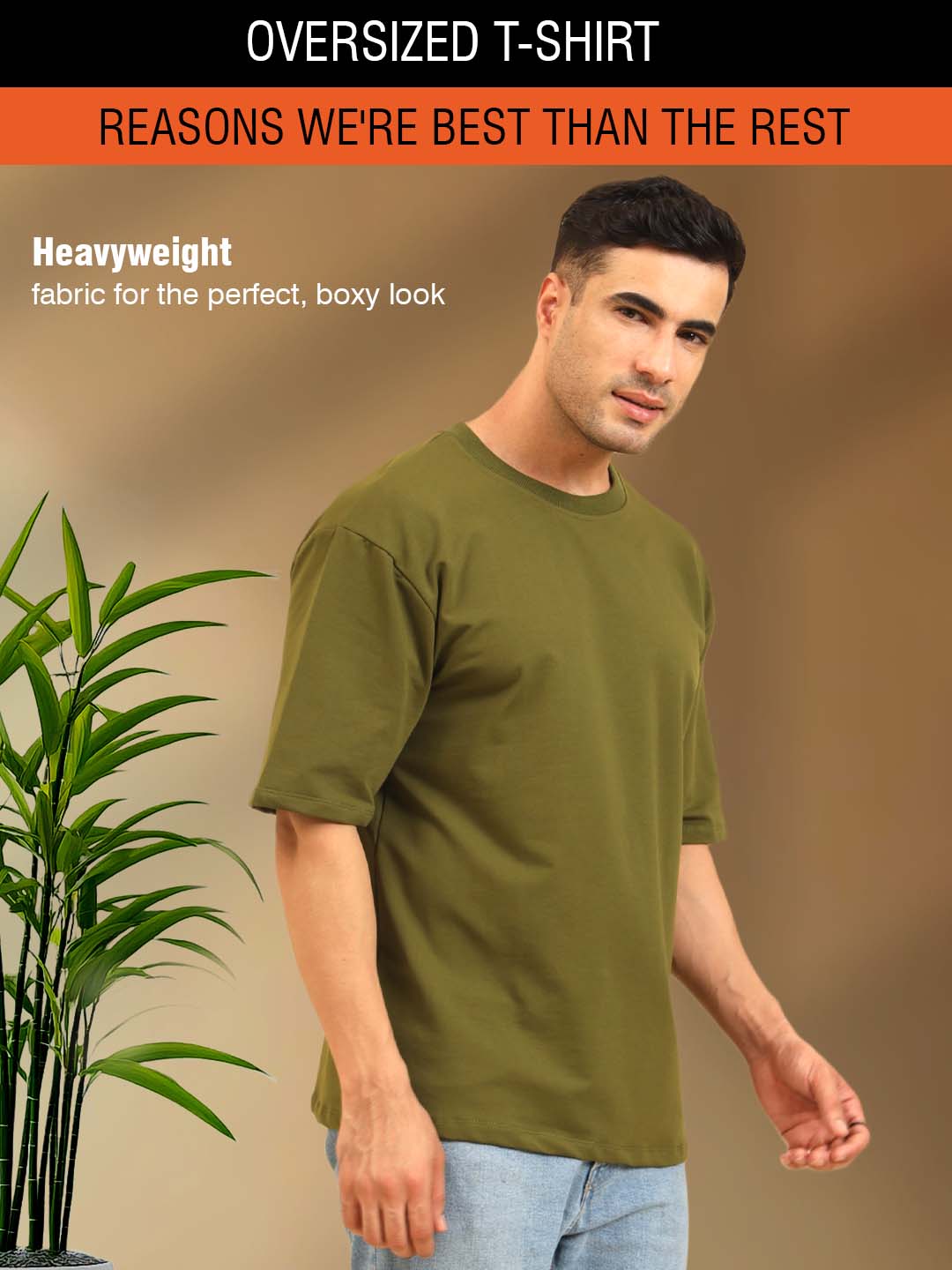 True Threads Oversized T-Shirt Olive Green