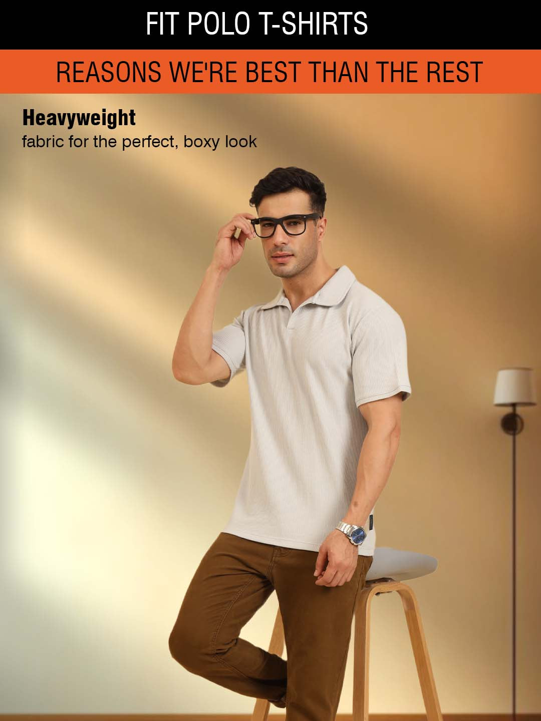 Refined Fit Polo T-Shirt Grey