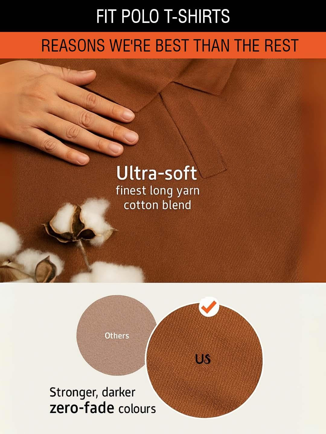 Refined Fit Polo T-Shirt Brown