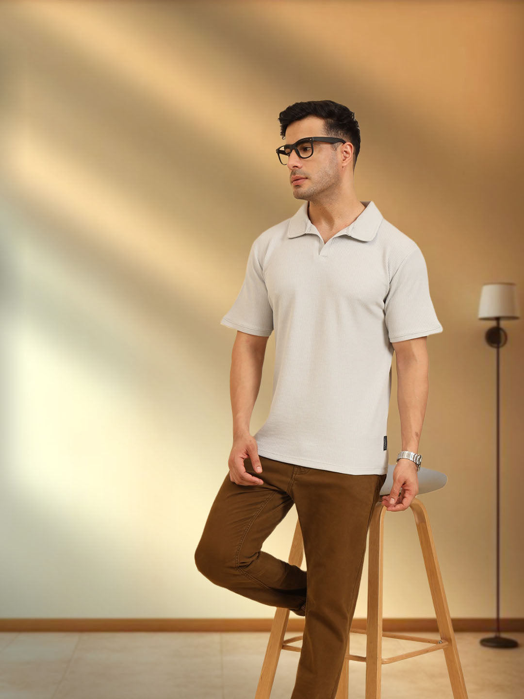 Refined Fit Polo T-Shirt Grey