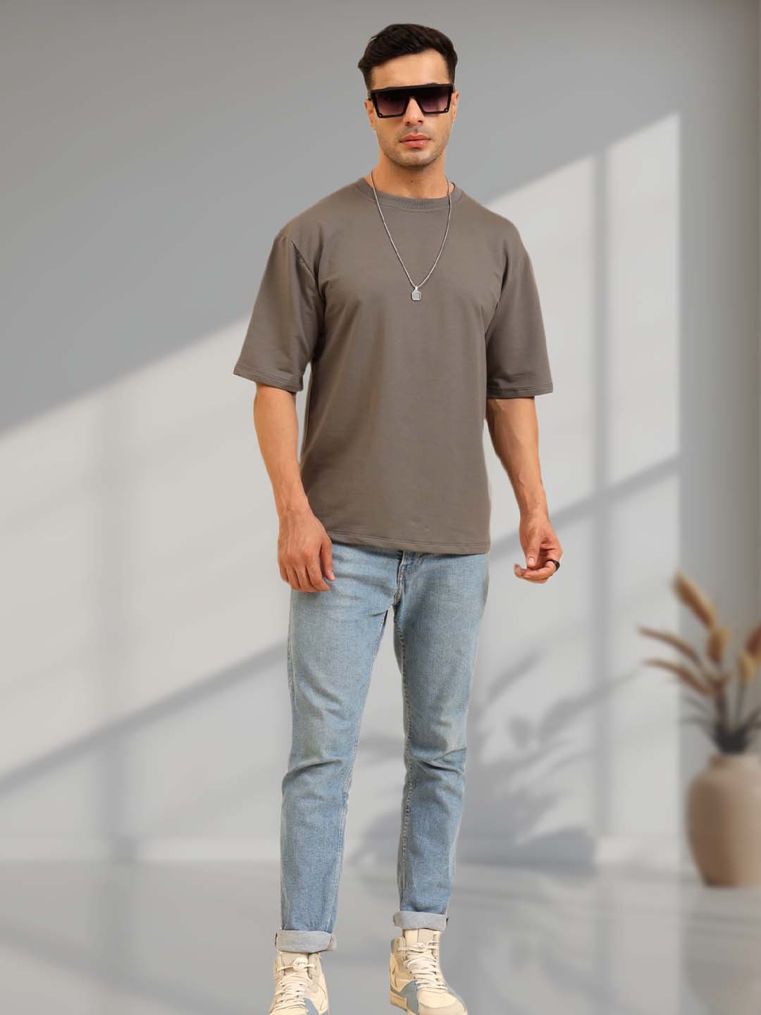 True Threads Oversized T-Shirt Grey