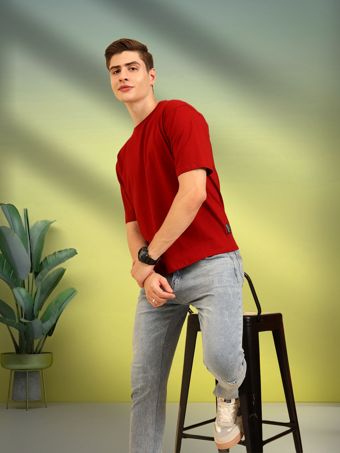 Oversize Simply Soft Fit T-Shirt Maroon