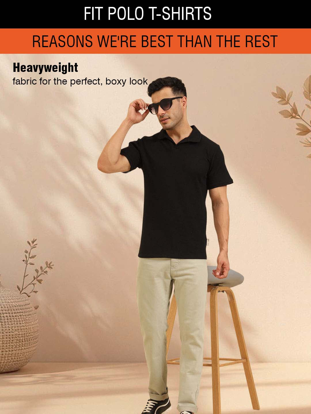 Refined Fit Polo T-Shirt Black