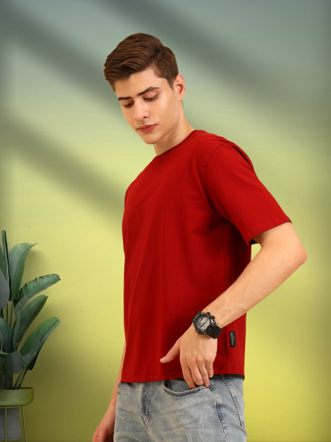 Oversize Simply Soft Fit T-Shirt Maroon