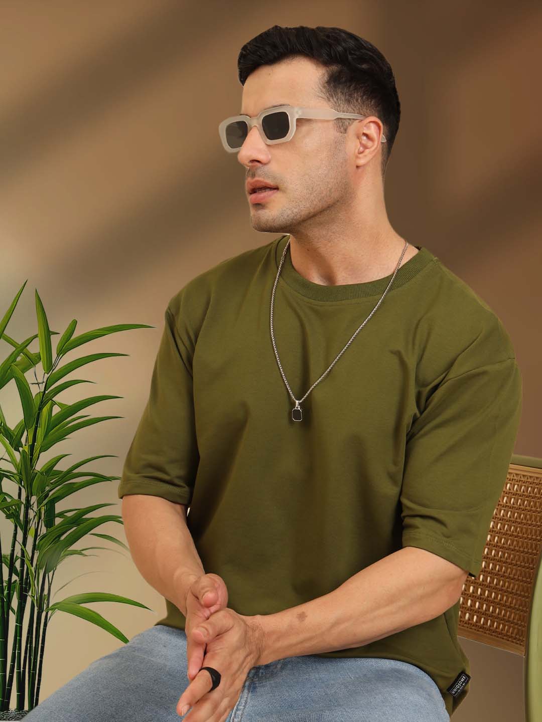 True Threads Oversized T-Shirt Olive Green