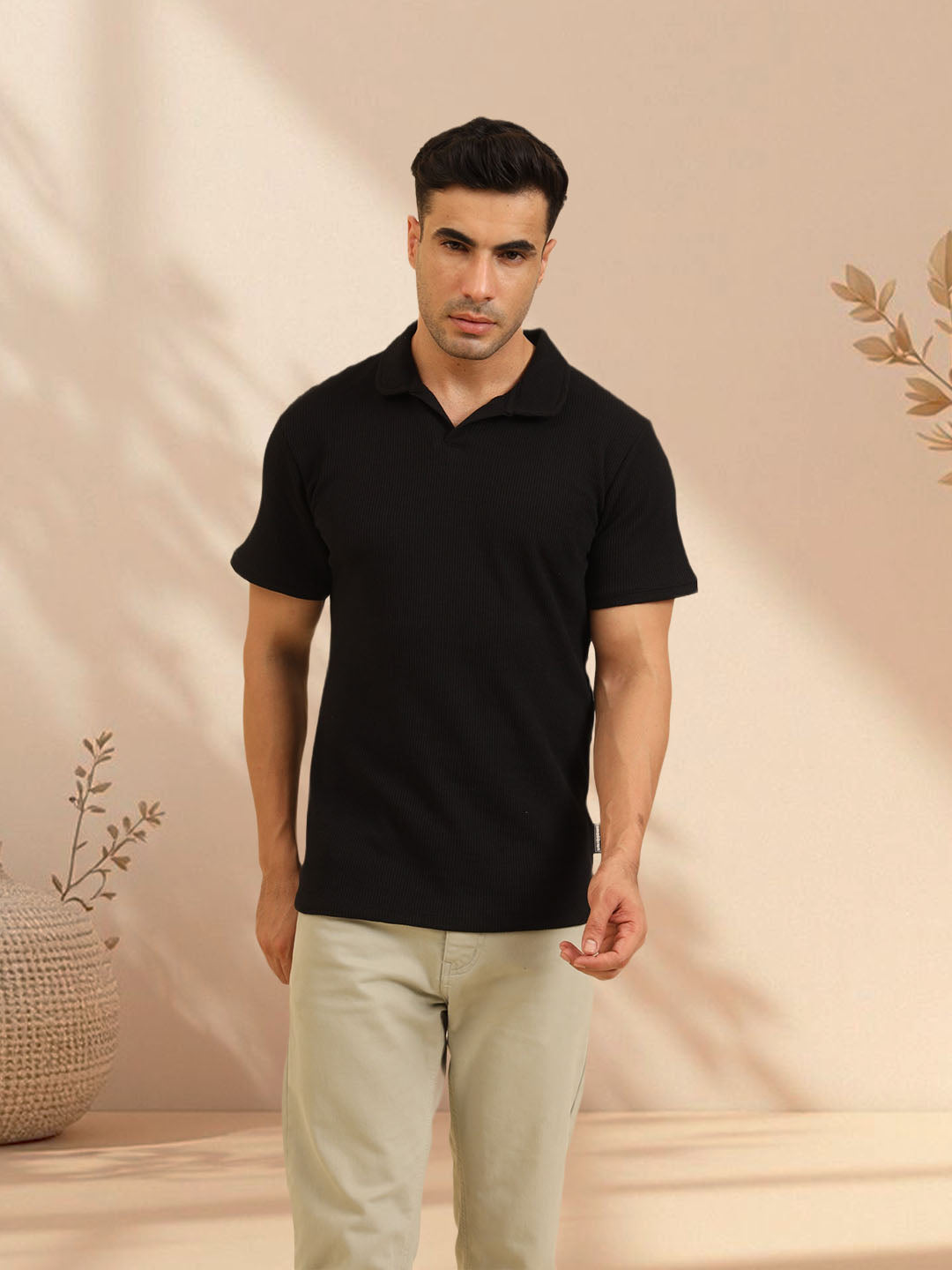 Refined Fit Polo T-Shirt Black