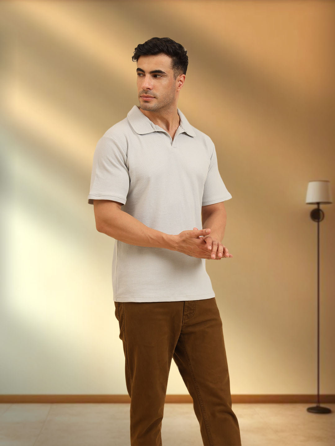 Refined Fit Polo T-Shirt Grey