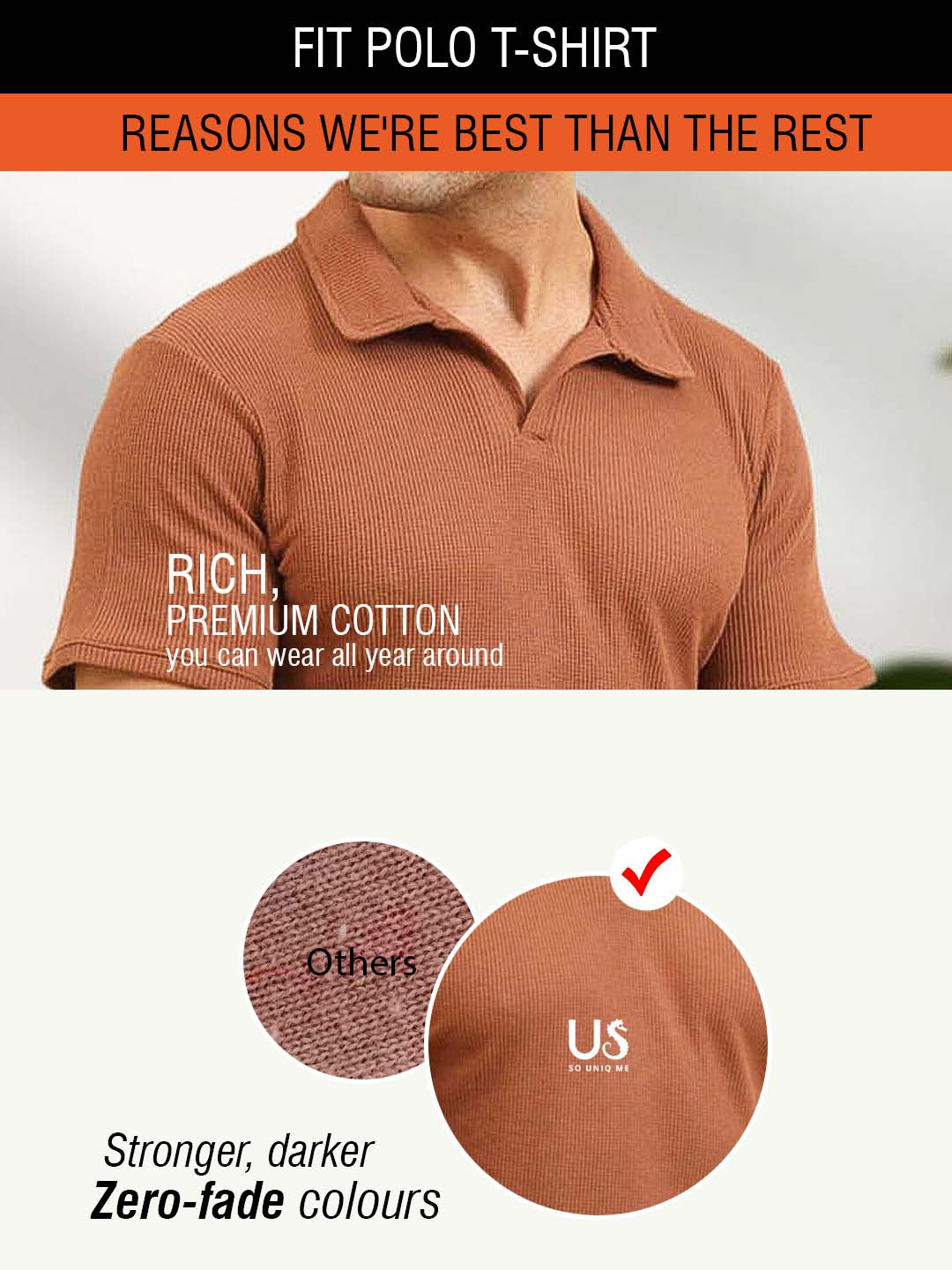Refined Fit Polo T-Shirt Brown