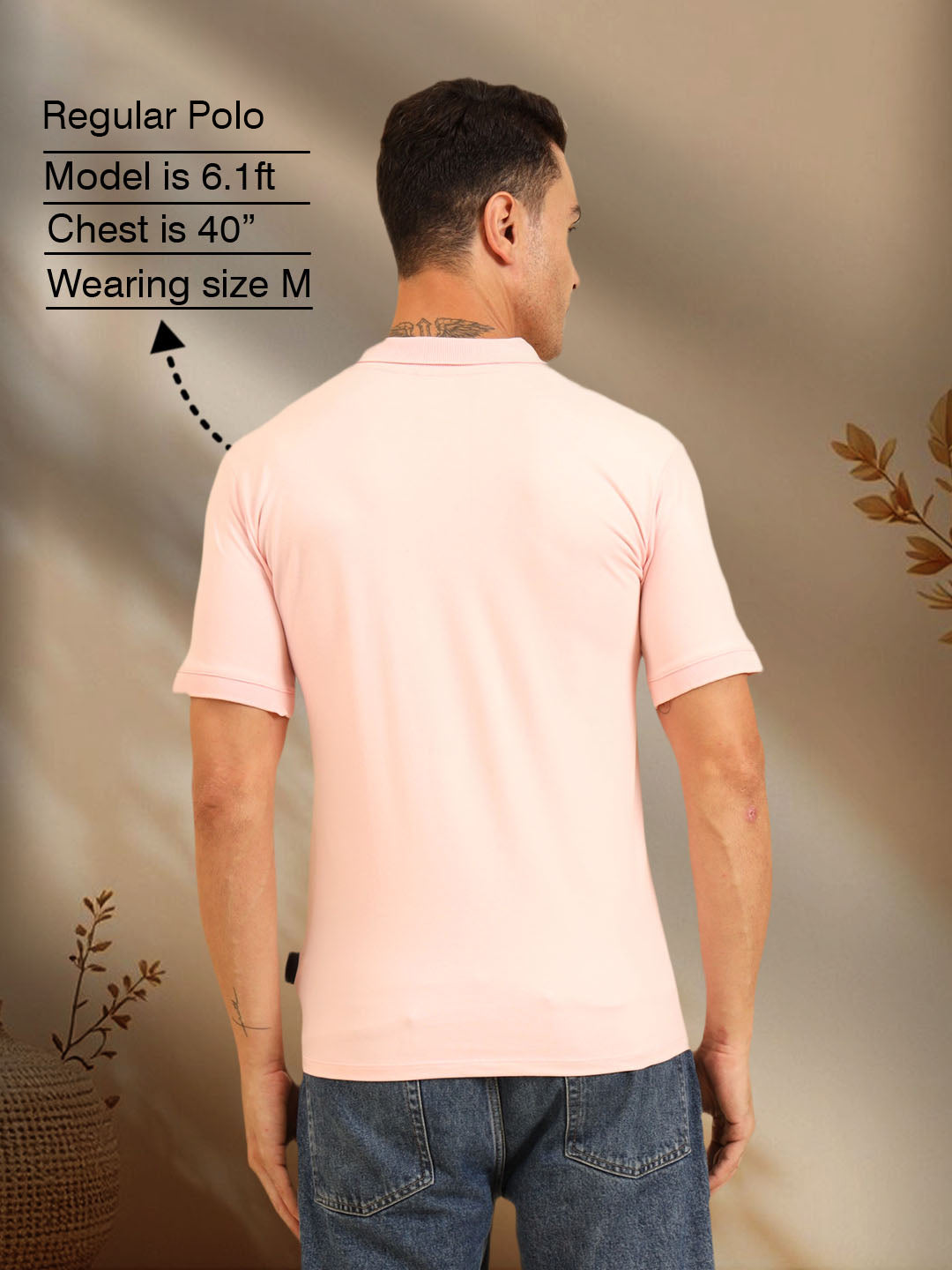 Pure Comfort Button Polo T-Shirt  Pink