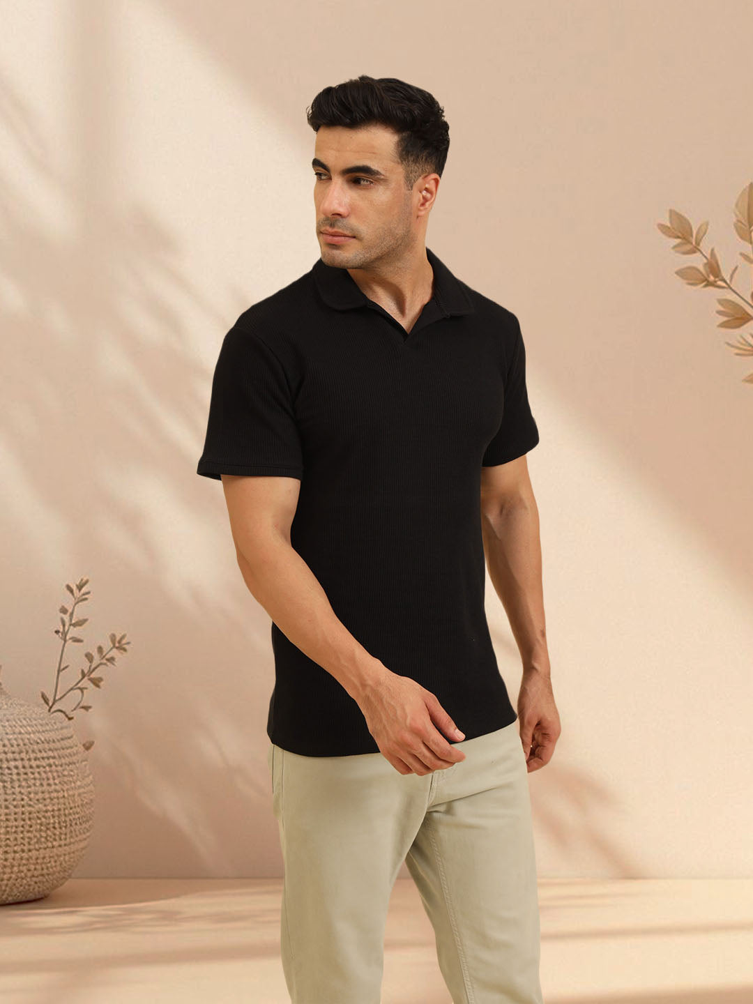 Refined Fit Polo T-Shirt Black