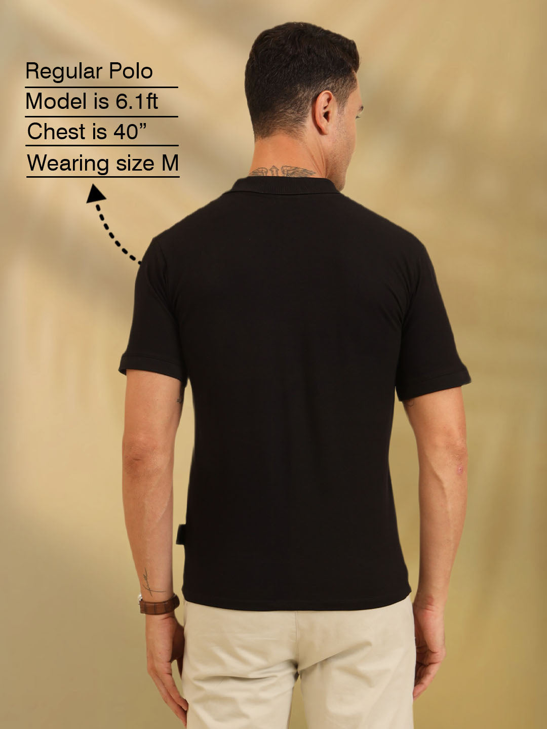 Pure Comfort Button Polo T-Shirt Black