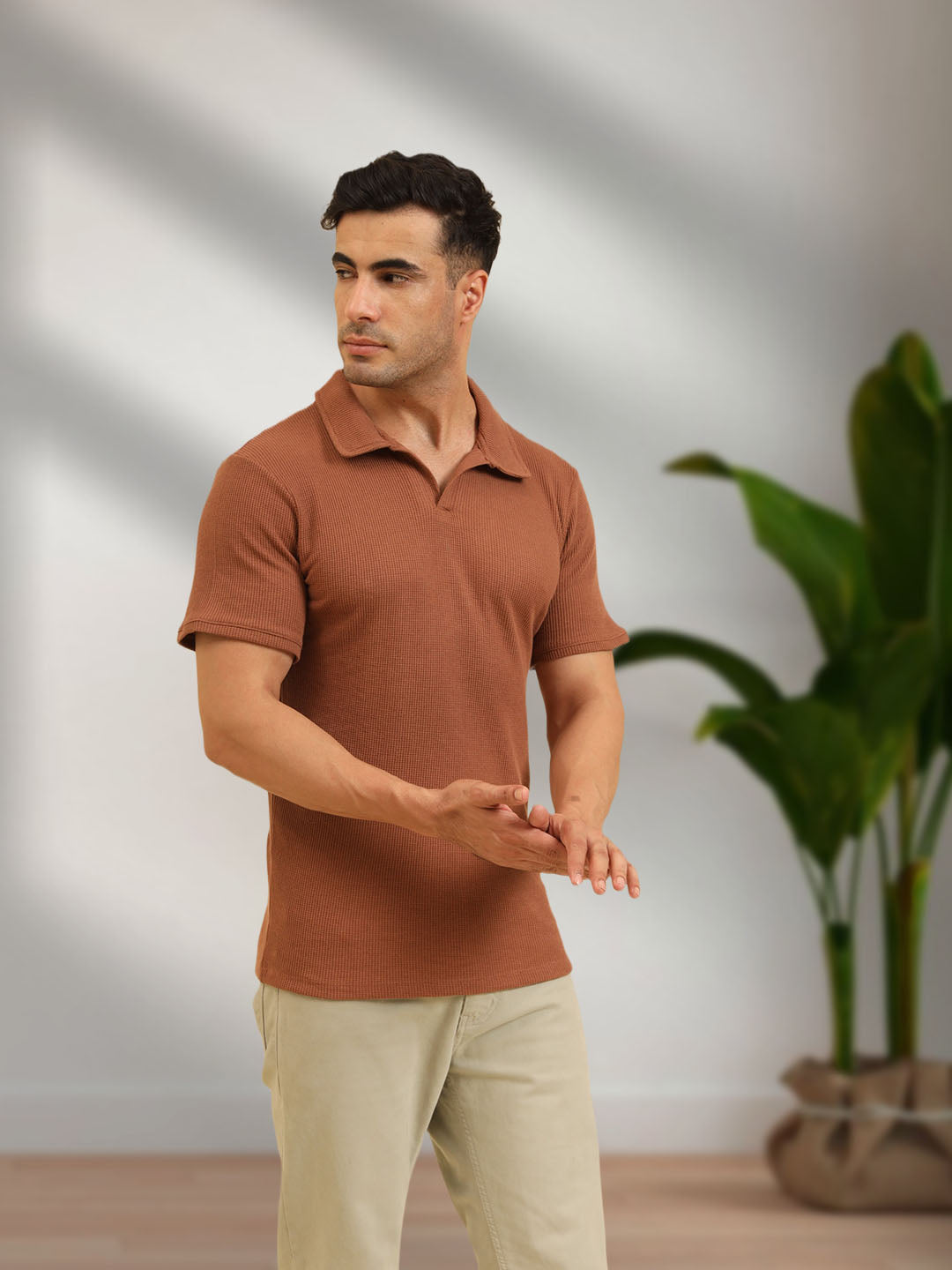 Refined Fit Polo T-Shirt Brown