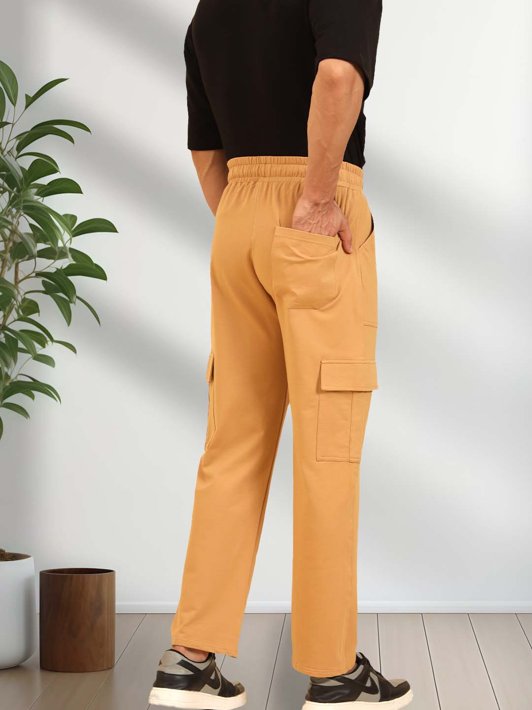 Bold Move Regular Fit Joggers Beige