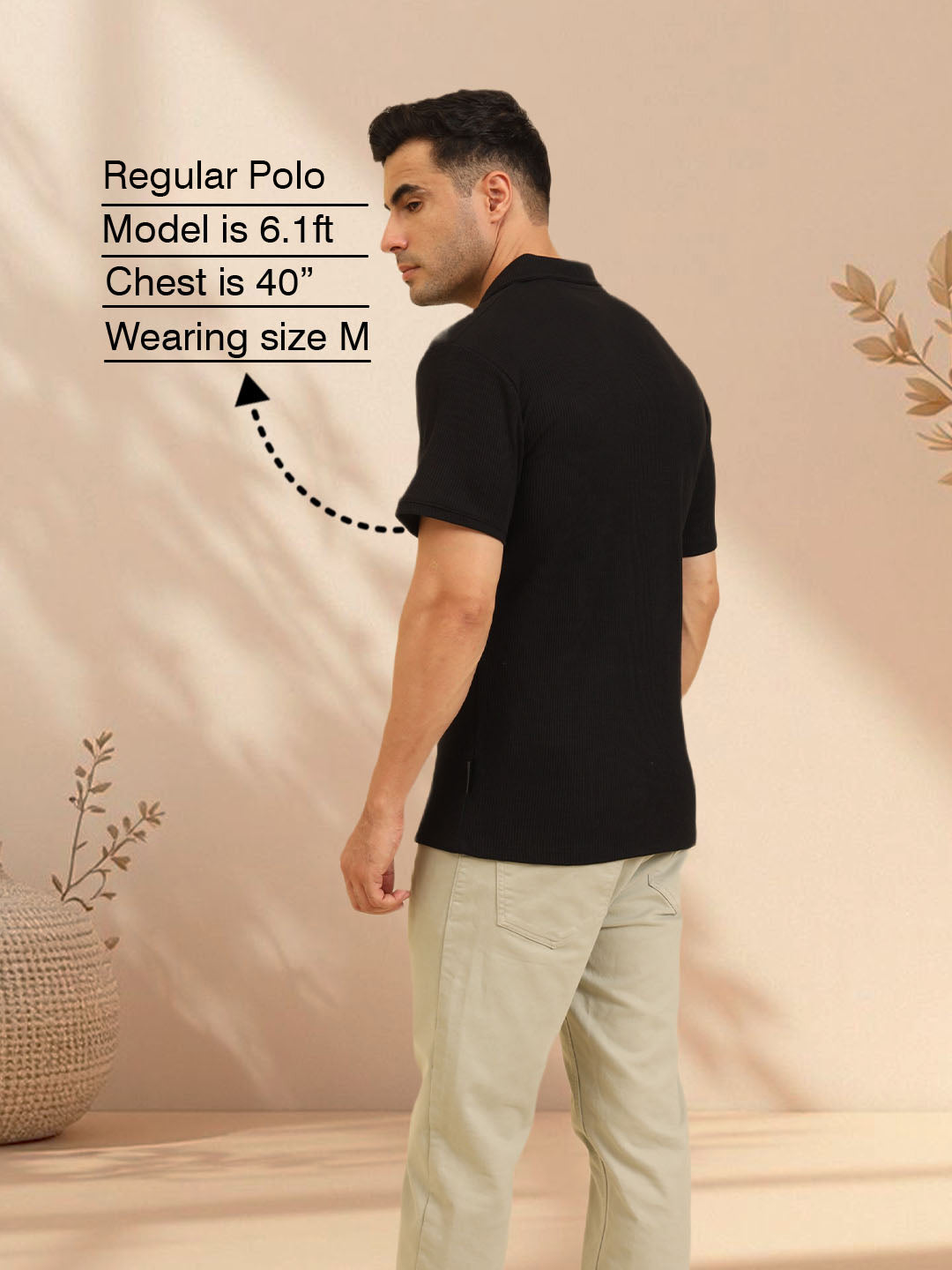 Refined Fit Polo T-Shirt Black