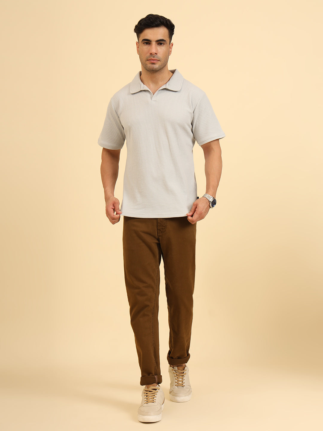 Refined Fit Polo T-Shirt Grey